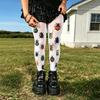 Cat Print Velvet Tights With Hip Lifting And Slimming For Casual Women
