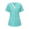 Women's Scrubs Tops V Neck Short Sleeve Working Blouse Housekeeping Uniforms Cleaning Uniform