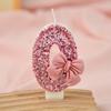 Pink bow color matching candle creative sequin anniversary digital birthday cake candle decoration candle jars with lidwholesale