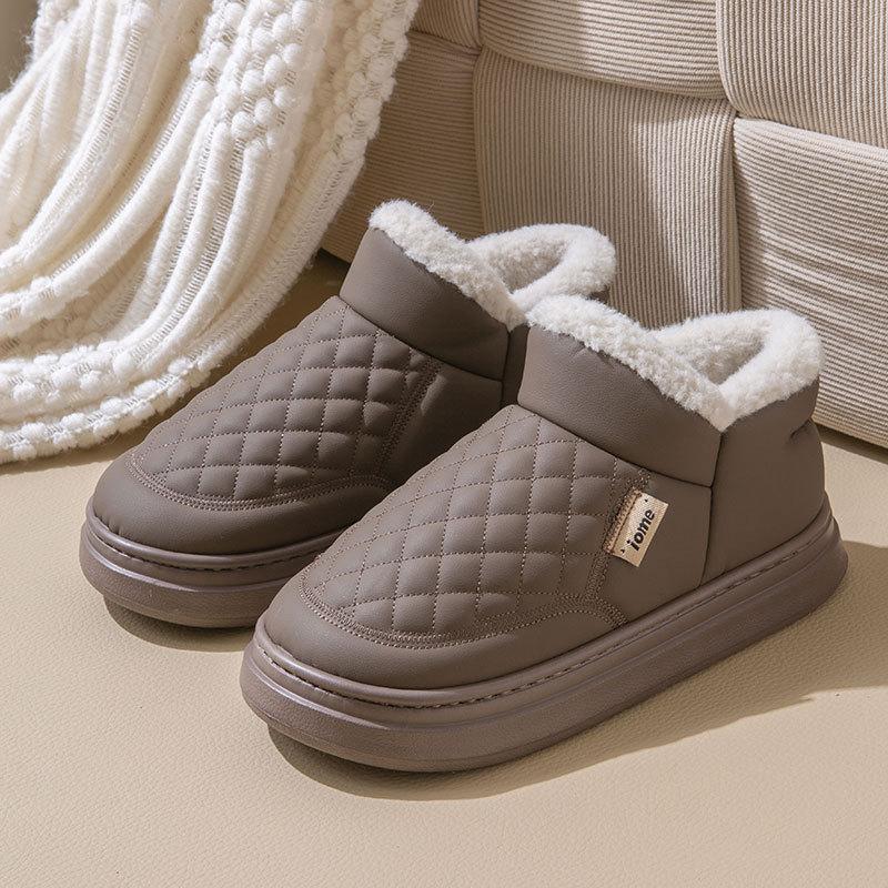 Winter Indoor Waterproof Warm Non-slip Cotton Slippers Winter Women Shoes