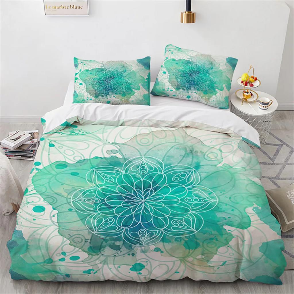 Bohemia Floral Mandala Duvet Cover Microfiber Exotic For Children Girls Women For Bedroom Decoration With Pillowcase Queen King