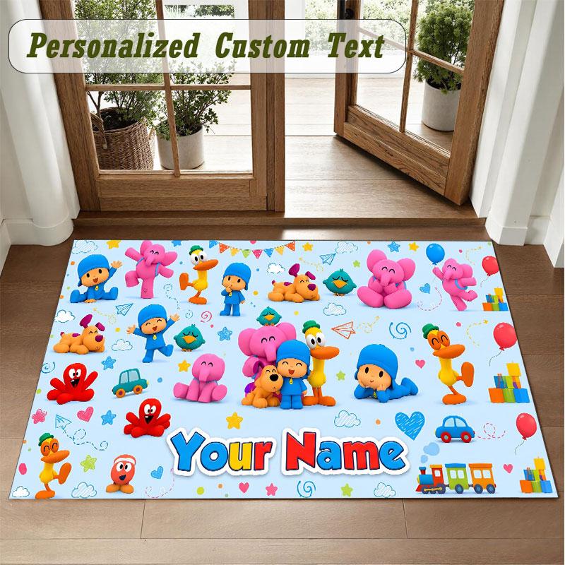 Crystal Velvet Square Rug Custom NamePocoyó Pattern Non Slip Home Floor Decor Rug