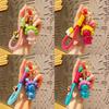 Adorable Cartoon Bunny Keychain With Bobble Head Resin Material Cute Key Accessory