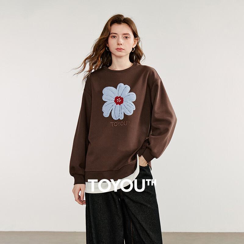 

Женский хлопковый свитшот с цветочным принтом, имитация двойки XL