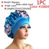 1 Stück Damen Satin Bonnet Elastisches breites Band Nachtschlafmütze Haarausfall-Abdeckung Kopfwickel Lockiges Federndes Haar Schönheit Chemo Cap Pflege