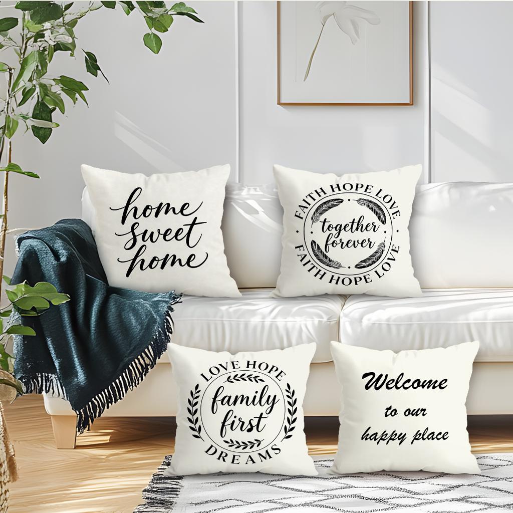 Sweet Home Cushion Pillowcase Printed Polyester 40/45/50cm Throw Pillowcover Decorative Sofa Cushion Pillowslip Home Decor