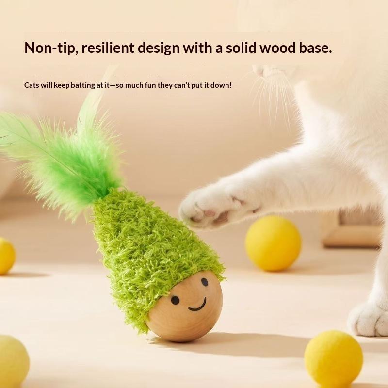 Cat Chew Toys Feather Catnip Molar Tumbler Toy Cat Teaser Interaction Toy Clean Mouth Kitten Toys Pet Supplies Accessories