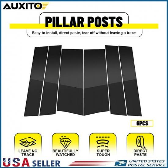 6Pcs Glossy Black Pillar Posts Trim Cover For Door Honda Odyssey 2011-2017
