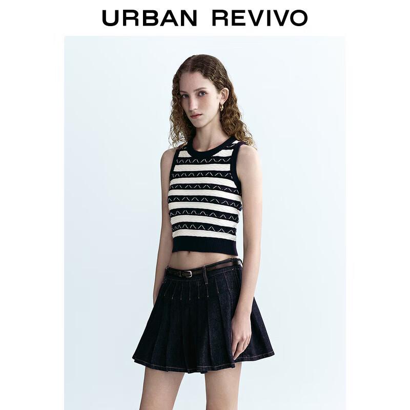 

UR Women s Sleeveless V-Neck Color Block Stripe Jacquard Knit Top XL