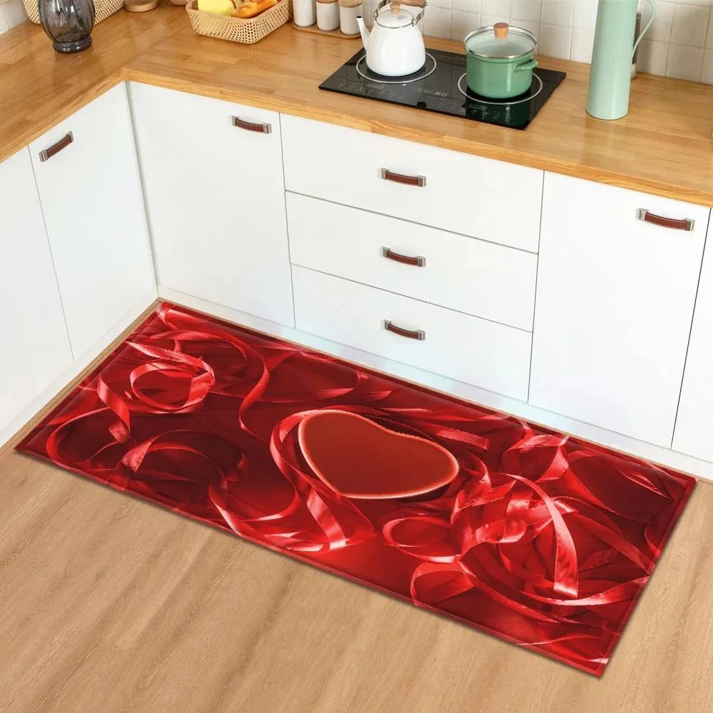 Valentinstag Liebe Rosenmuster Hausküche Bodenmatte Eingangsbereich Dekoration Bodenmatte