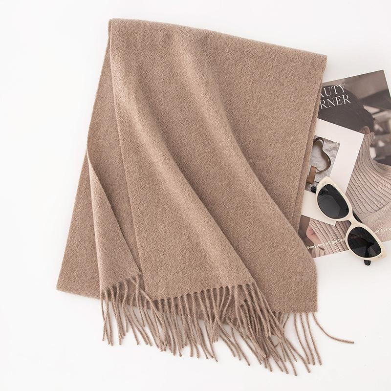 Wool Cashmere Scarf Women's Atmosphere Solid Color New Winter Warm and Versatile Men's Student Scarf