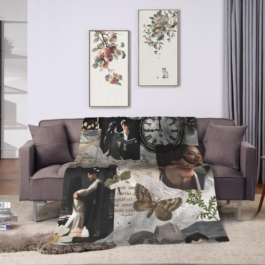 Song Kang my demon actor Soft Warm Blanket Throws Street Trend Living Room Flannel Bedspread Sofa Bed Cover