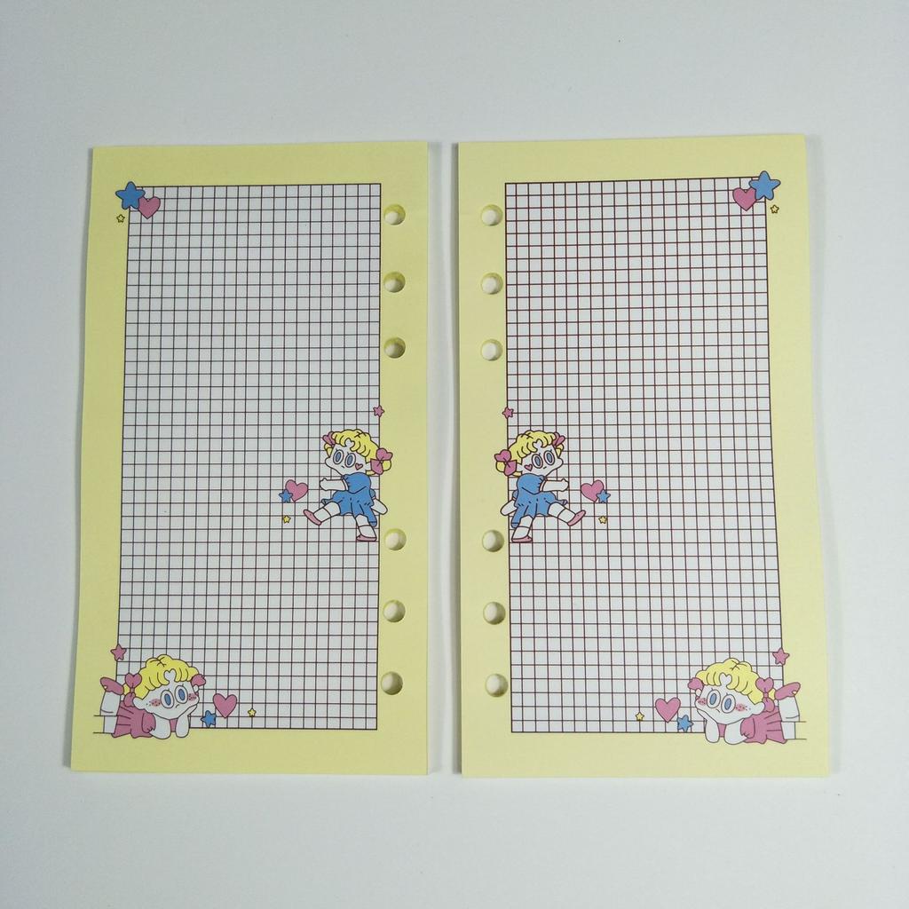 Lovely A6 Loose Leaf Notebook Refill Spiral Binder Index Inside Page Monthly Weekly To Do List Paper Stationery