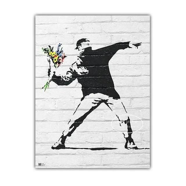 

Classic Retro Wall Art Street Graffiti Canvas Print Poster Home Living Room Bedroom Decorative Painting 20x30cm