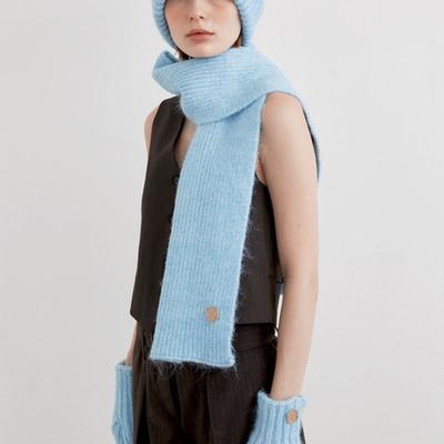 Halden [3er-Set] Schal Handschuhe Mütze Winterset (M041_hellblau)