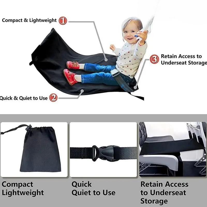 Kids Airplane Travel Bed Portable Kids Airplane Seat Extender Leg Rest Travel Footrest Hammock Mat Airplane Travel Accessories