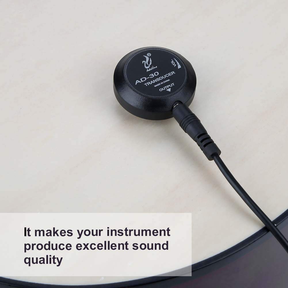 Piezo Microphone Transducer AD35 Mini Piezo Pickup Contact Microphone Transducer for Acoustic and Ukulele Guitar, Violin,