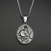 Jesus With Palm Pendant Necklace for Women Men Stainless Steel Christian Gold Color Medal Religious Necklaces Amulet Jewelry