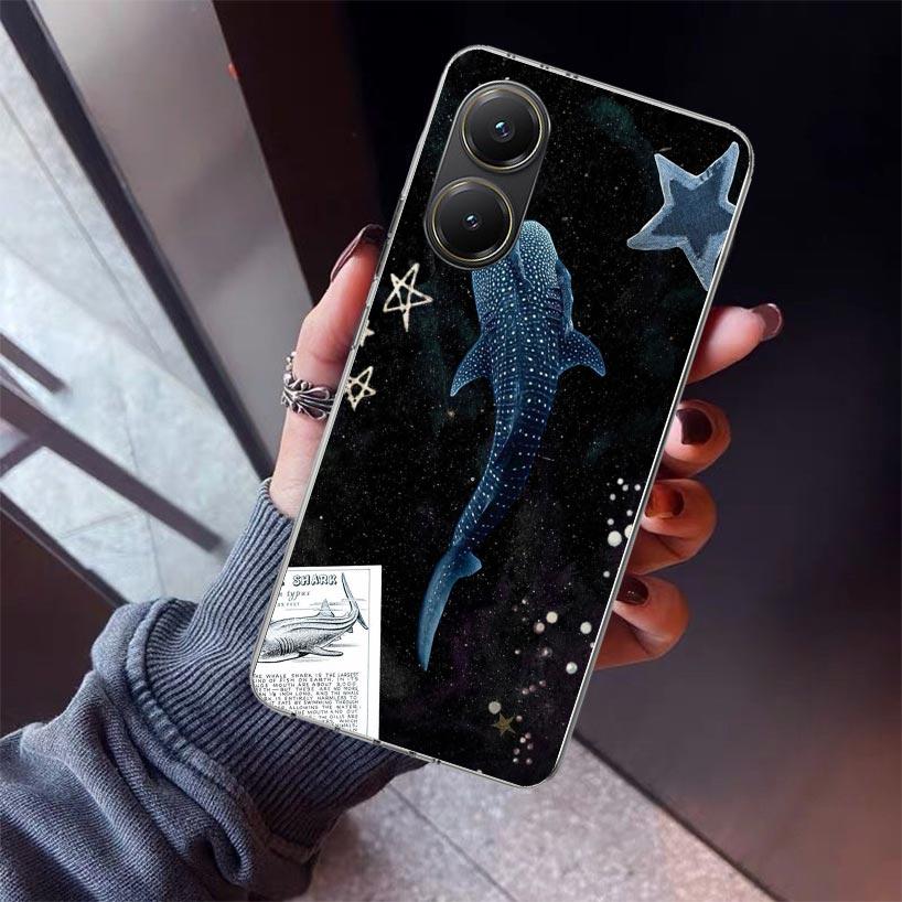 Ocean Whale Shark Phone Case For Xiaomi Poco X7 X6 X5 Pro F7 Ultra Redmi 15C 15 13 13C 12 12C 10 10A 10C 9 9A 9C 9T Shell Poco X