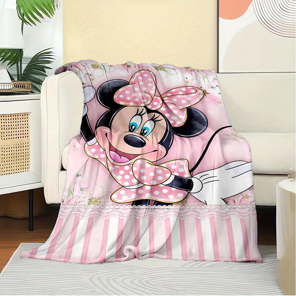 1pc Velvet Bedding Throw Blanket - Cute Minnie Mouse Design, Soft and Warm for Couch Cover,