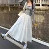 White Skirt for Women In Spring New High-waisted A-line Midi Skirt for Women, Slim and Small Fluffy Cake Skirt