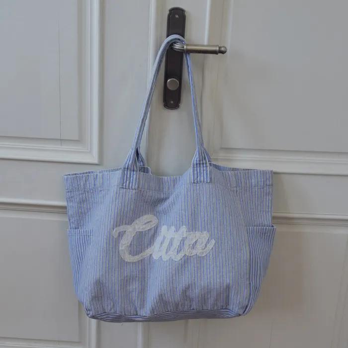 Stripe Eco Bag_CTA953(Blue)