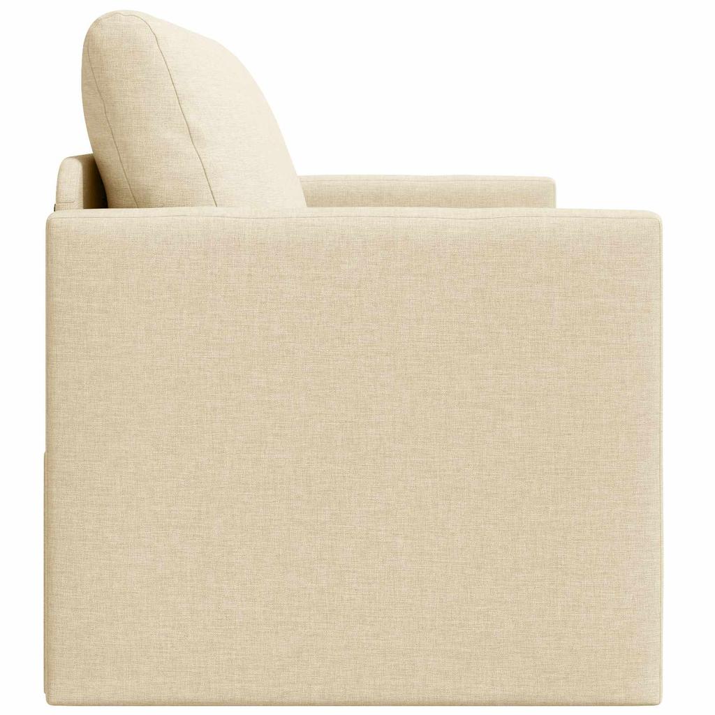 Sofa Bed 110 Cm Cream Fabric