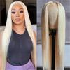 Lace Front Straight Long Wig In Light Golden Blonde Synthetic Hair Women Natural Look Heat Resistant Fiber Full Cap