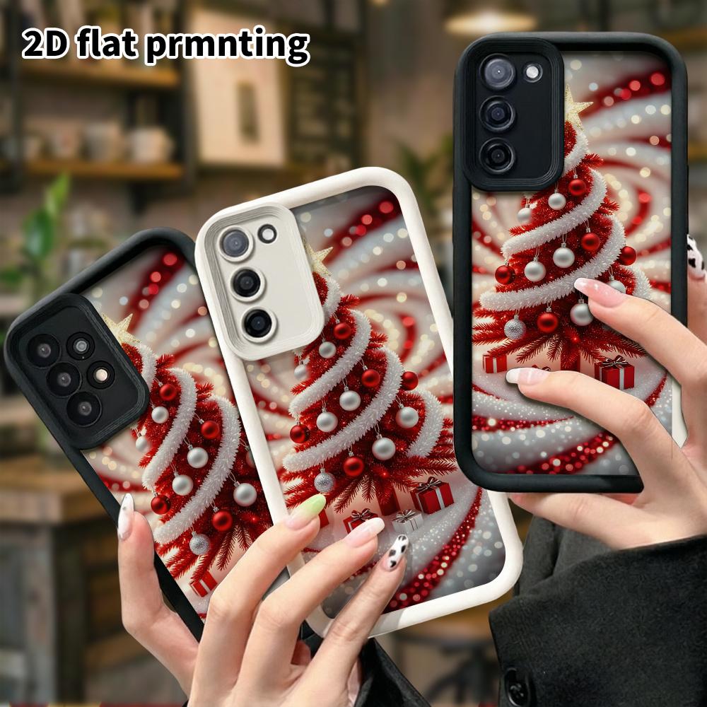 Phone Case: 2D Flat Samsung Galaxy A34 A35 M05 M06 S20 S22 S21 FE Plus 5G Layered Protective Case with Swirl Background, Christmas and Halloween Gift