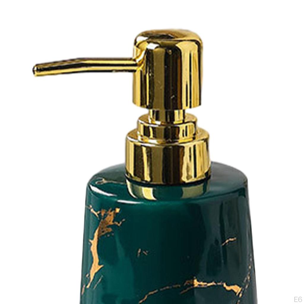 Ceramic Pump Soap Dispenser Leakproof 500ml/17oz Elegant Refillable Body Wash for