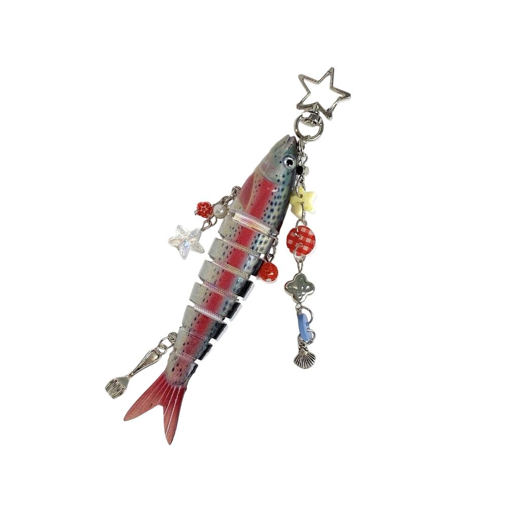 Realistic Fish Accessory Fashionable Keychain Resin Texture Fish Keyrings Suitable for Party and Casual Outfits