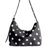 Commuter Shoulder Bag Women's New Niche Simple Full Print Black and White Polka Dots Rectangular Versatile Nylon Small Bag