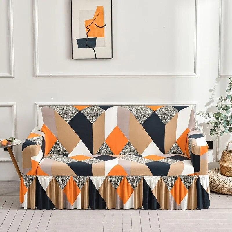 Elastyczna spódnica narzuty na sofy do salonu elastyczne narzuty na sofę funda sofa krzesło narzuta na sofę Home Decor duży rozmiar 350cm