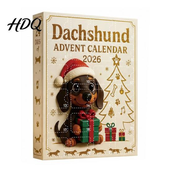 Unique Christmas Collectibles 2026 Dachshund Advent Calendar 24 Days Dog Collectible Set Pcs Collector Items 2D Acrylic Holiday Figures Countdown