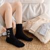Bowknot Middle Tube Socks Thicken Floor Socks Cute Women's Socks  Winter
