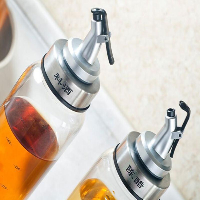 Glass Oil Bottle Kitchen Seasoning Sauce Bottle Glass Storage Bottles for Oil and Vinegar Transparent Oil Dispenser For Cooking