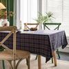 Red Plaid Cotton Linen Rectangle Tablecloth – Dustproof, Decorative, Literary Festival Style