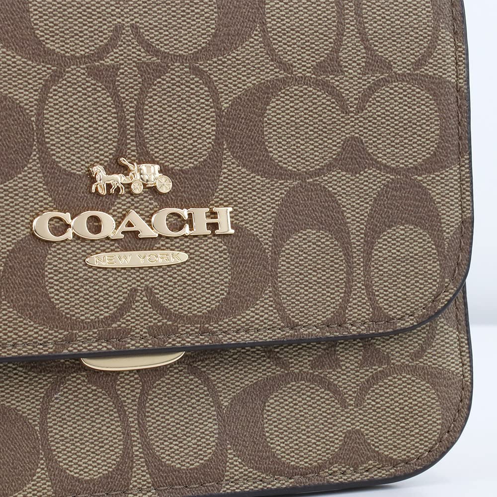 Coach Shoulder Bag IMDJ8 #C5592 Khaki/White [Used]