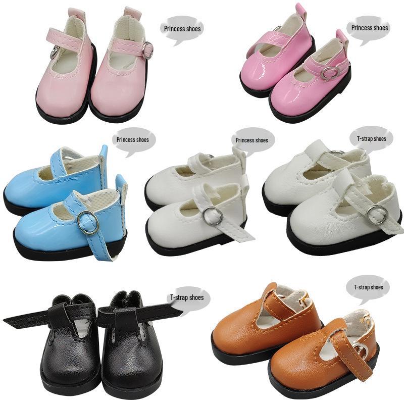 6-Point BJD 30cm Doll Leather Shoes, Flat Patent Leather, Casual Fit 4.7cm×2.5cm
