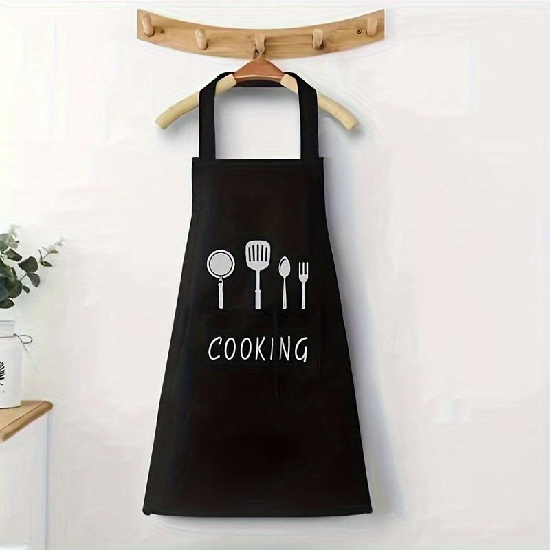 Adjustable Polyester Apron with Multifunctional Pockets for Kitchen Cooking, Baking, Barbecue, and Home Cleaning Durable Woven Fabric