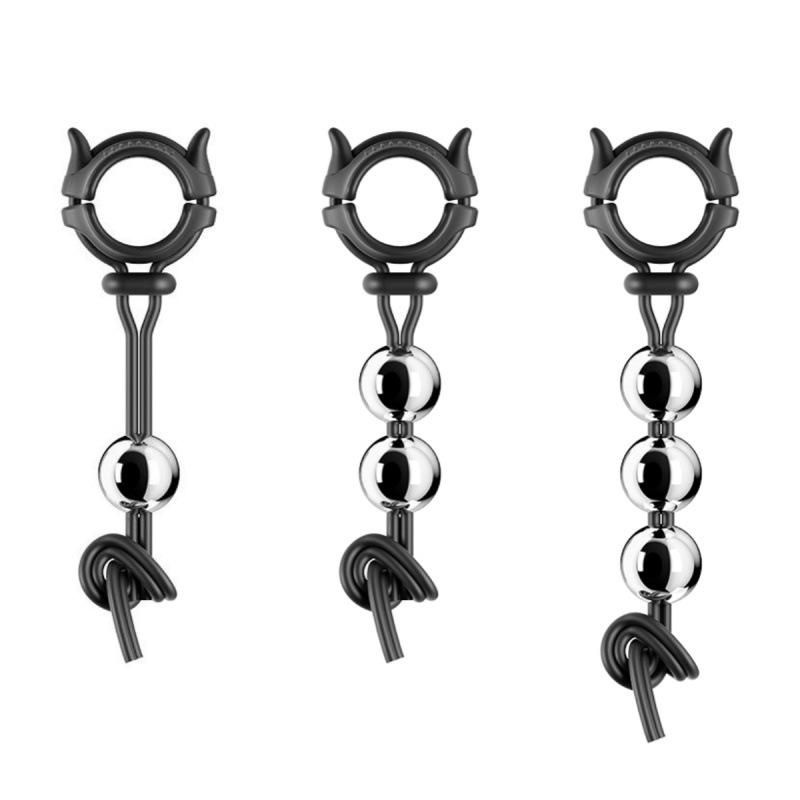 Male Penis Ring Exercise Device Weight Bearing Penis Extender Enlargement Stretcher Ball Semen Lock Adult Sex Toys For Men