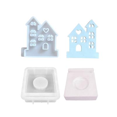 Multipurpose Sturdy Silicone Castles Candle Holder Mold Set Portable for Resin Plaster Craft Supplies Assorted Sizes