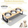 Elevated Pet Feeding Bowl 15° Tilted Cat Food and Water Bowl Stand with 3 Stainless Steel Bowls Dog Feeder Stand Pet Supplies