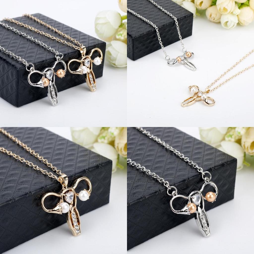 Stylish Modeling Uterine Necklace With Alloy Pendant And Chain Travel For