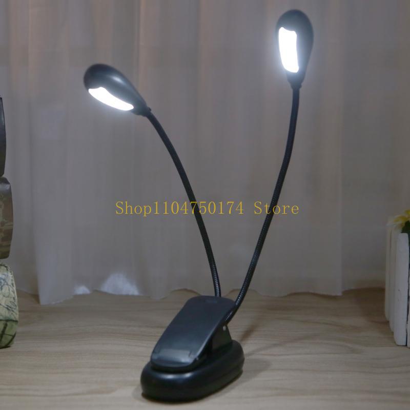 2 Dual Arm Flexible Dimmable 14 LED USB Table Lamp Clip-on Bed Reading Table Lig top sale