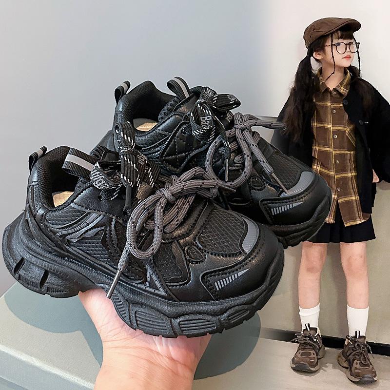 Children's Sports Shoes 2025 Autumn and Winter New Boys' Running Shoes Fashion Girls' Dad Shoes Velvet Two Cotton Casual Shoes