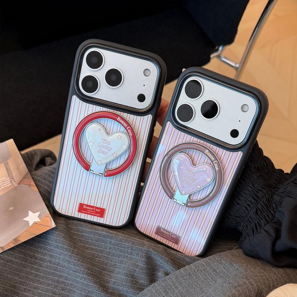 American retro stripes for iphone17 apple 17promax mobile phone case 13 contrasting color 16 magnetic suction bracket 15