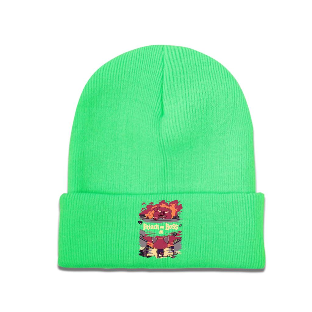 Aggretsuko Agresivní Retsuko Útok na šéfa Pletená čepice Zimní čepice Teplá Unisex Hip Hopová čepice Unisex Ženy