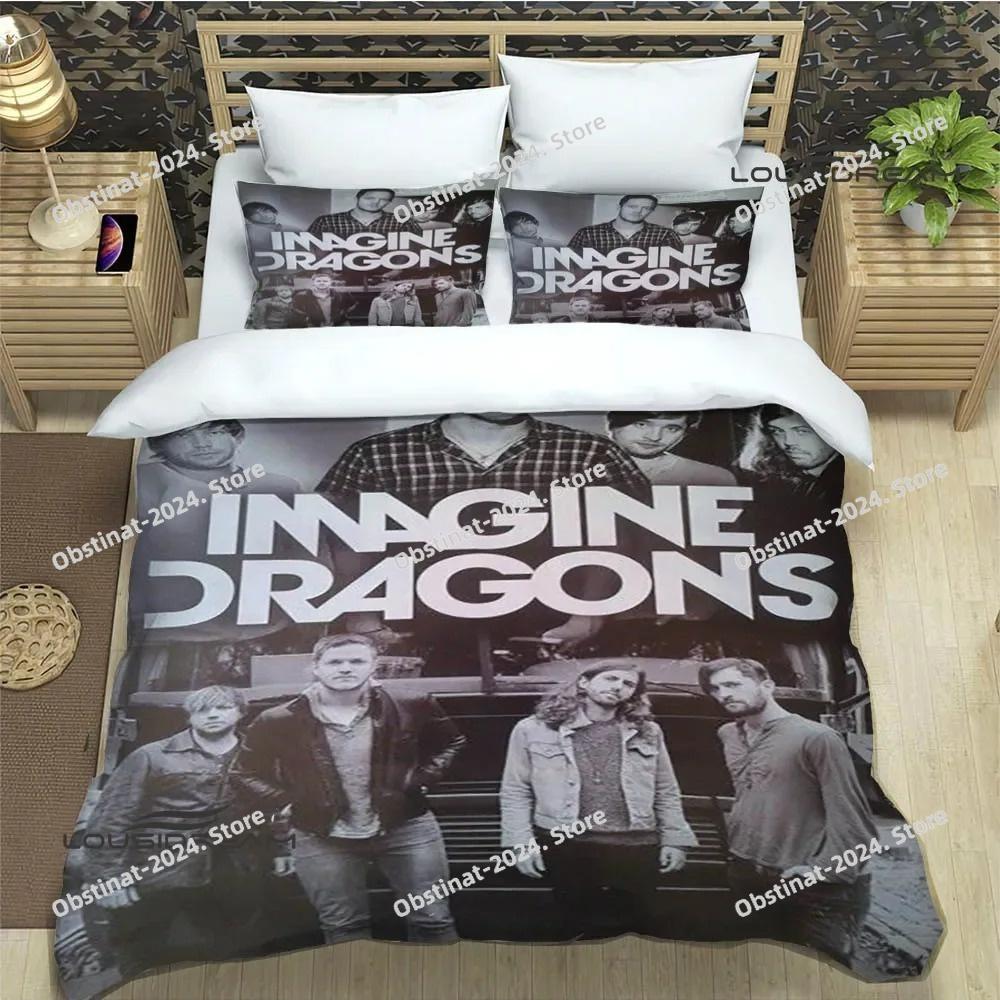 Zestawy pościeli Rock Band Imagine Dragons wykwintny zestaw pościeli poszwa na kołdrę zestaw kołdry pościel luksusowy prezent urodzinowy
