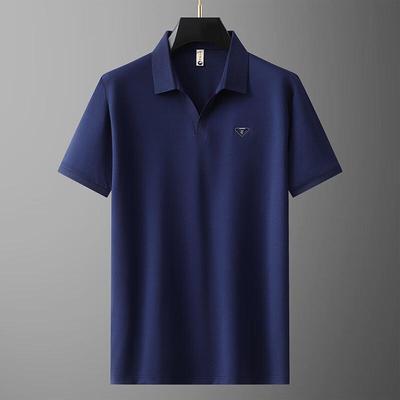 Polo de Manga Corta de Seda Helada para Hombre de Tallas Grandes